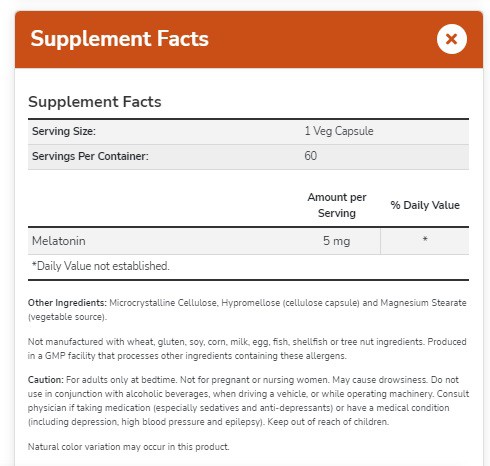 NOW FOODS - MELATONINA 5 MG 60 CÁPSULAS