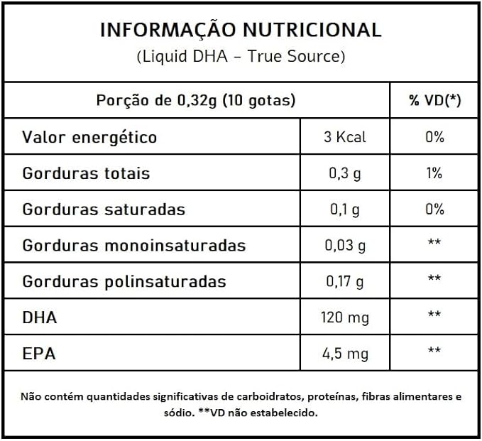 DHA LIQUID SABOR LARANJA 30 ML - TRUE SOURCE