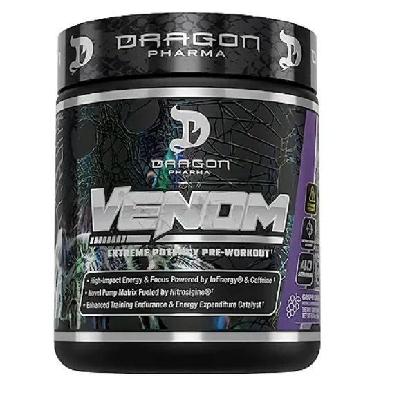 Venom, Pré-treino, 40 Doses, Dragon Pharma