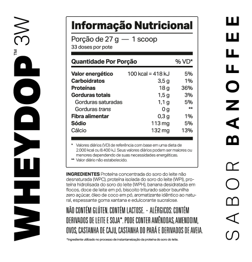 WHEYDOP 3W MORANGO C/ LEITE CONDENSADO 900 GR - ELEMENTO PURO
